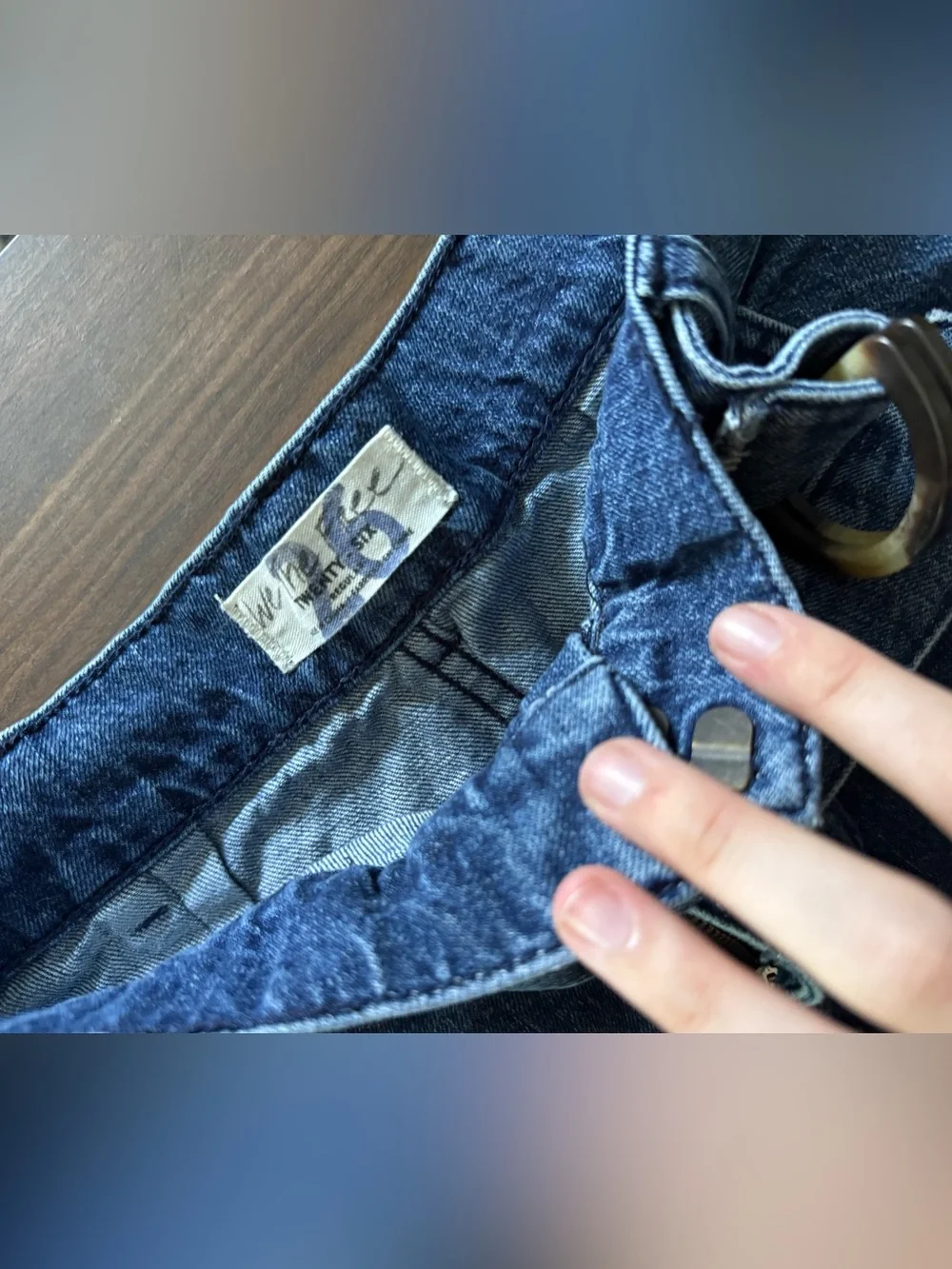 Free People Blue Denim Belted A-Line Skirt - Picture 2 of 3